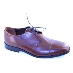 Tasso Elba Brown Leather Lace Up Dress Oxfords 10M